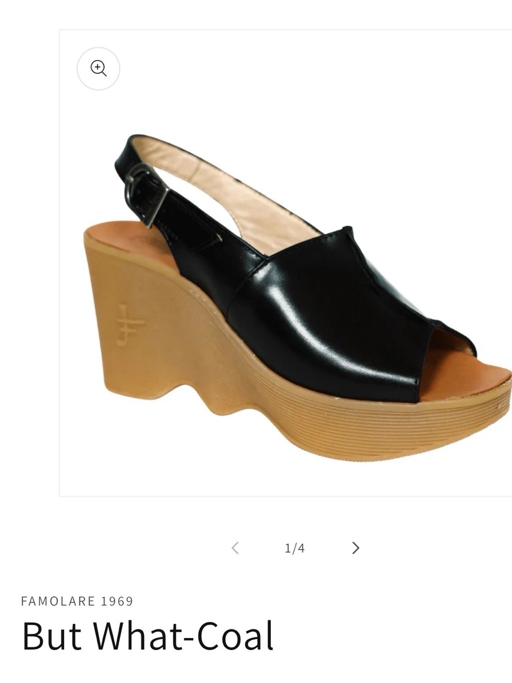 Famolare Black Leather Slingback Platform Sandal
